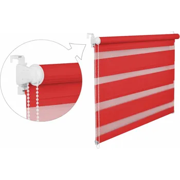 Roleta ZEBRA-SHOP Roleta DEN A NOC / MINI / STANDARD / červená / BH 34 Barva mechanizmu: šedá, Výška: 220, Šířka: 39