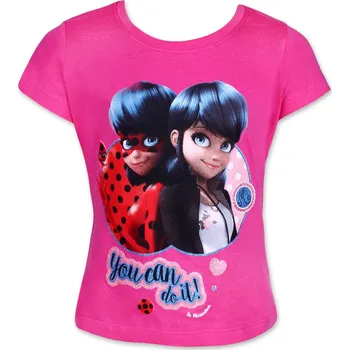 Dívčí tričko Dětské tričko Miraculous růžové vel.104