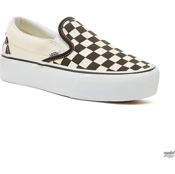 Dámské tenisky tenisky nízké dámské - UA CLASSIC SLIP-ON PLATFORM Blk WhtCh - VANS - VN00018EBWW - 42