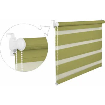 Roleta ZEBRA-SHOP Roleta DEN A NOC / MINI / STANDARD / olivová / BH 1206 Barva mechanizmu: hnědá, Výška: 150, Šířka: 36