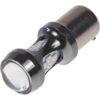 Autožárovka LED BAU15s červená, 12-24V, 16LED/3030SMD