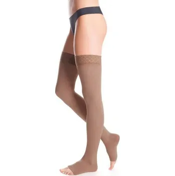 Dámské punčochy Polostehenní punčochy kompresivní Micro II.K.T. krajka Délka: krátká, Barva: černá, Špice: uzavřená, Velikost: 3