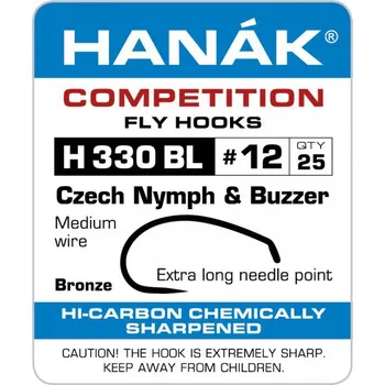 Rybářský háček Muškařský háček Hanák Competition univerzální blešivcový bronzový č. 16, 25 ks (H330BL)