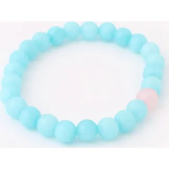 Souprava šperků Náramek akvamarýn a růženín