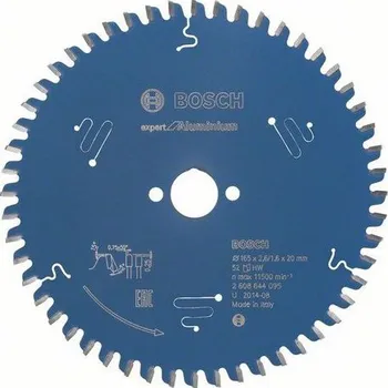 Pilový kotouč Bosch Expert for Aluminium 165 x 20 x 2,6 mm 52 zubů