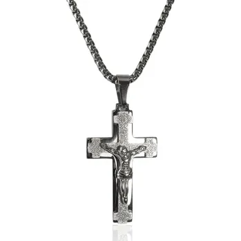 Náhrdelník Náhrdelník kříž s Ježíšem z chirurgické oceli S214150