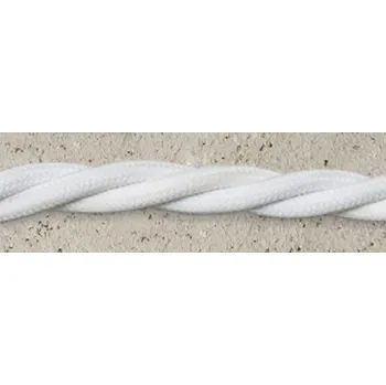 Splétaný kabel Aldo Bernardi oplétaný bavlnou - bílá Provedení:: 3x0,75 mm, Balení: metráž (cena za 1 m) LAR.138.07/MT.