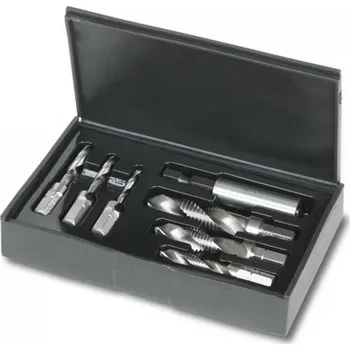 Vrták SADA VRTÁKŮ SPECIÁLNÍCH INTEGROVANÝCH SE ZÁVITNÍKEM A ZÁHLUBNÍKEM-MODEL 438A (Sada bitů pro vrtání, řezání závitů a zahlubování, HSS)