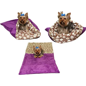 Marysa 3v1 pro psy XL, fialový/hnědý s kytičkami