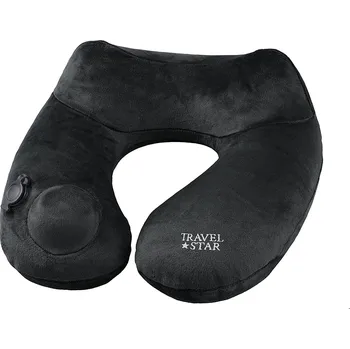 Cestovní polštářek Travelstar Premium nafukovací cestovní polštář - černý