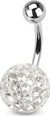 piercing NUBIS® Piercing do pupíku s kamínky Crystals From Swarovski® CRYSTAL - BS01015C-10