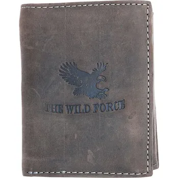 Peněženka Šedohnědá pánská kožená peněženka Born to be Wild s orlem na výšku