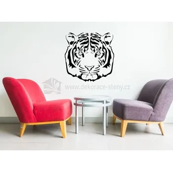 Samolepící dekorace Dekorace-steny.cz - Nálepky na zeď - Tygří hlava, 40 x 40 cm - 835