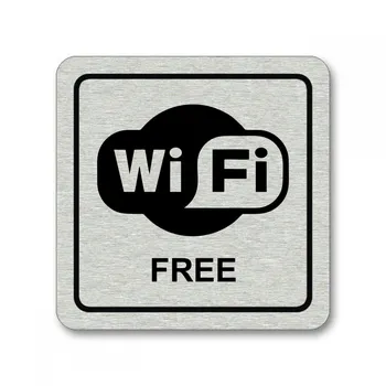 Poháry.com Piktogram wifi free stříbro Informační tabulka Poháry.com Piktogram wifi free stříbro