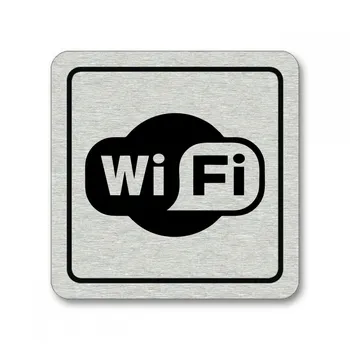 Informační tabulka Poháry.com Piktogram wifi stříbro