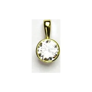 Přívěsek Zlatý přívěsek s čirým zirkonem, přívěšek ze zlata, žluté zlato, P 1050