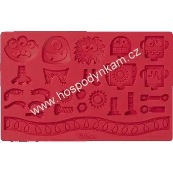 Forma na pečení Silikonová forma na marcipán - roboti a monstra