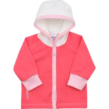 Kojenecká bunda růžový bavlněný kabátek s kapucí