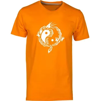 TUKAN AGENCY Pánské tričko Jin Jang drak Barva: Oranžová, Velikost: S