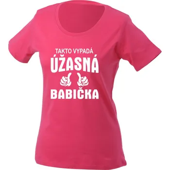Dámské tričko TUKAN AGENCY Dámské tričko Úžasná babička Barva: Růžová, Velikost: M