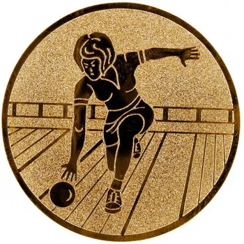 Poháry.com Emblém bowling žena bronz 50 mm