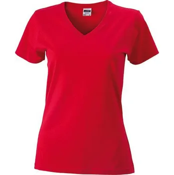 Daiber Dámské tričko Slim Fit V-T JN972 Barva: Červená, Velikost: S