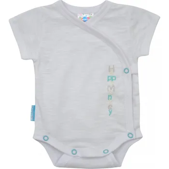 Kojenecký body bílé zavinovací body s krátkým rukávem