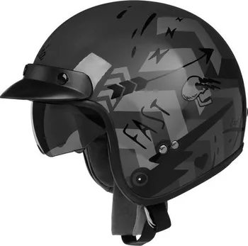Helma na motorku Cassida Oxygen BadAss šedá/černá/bílá