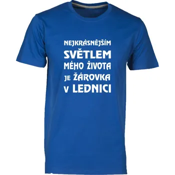Pánské tričko TUKAN AGENCY Pánské tričko Světlem mého života je žárovka v lednici Barva: Modrá královská, Velikost: S