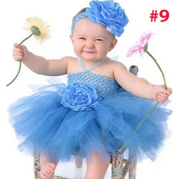 Kojenecké šaty Dvouvrstvé šaty s tutu sukní a čelenkou Barevná varianta: 9. Modrá, Možnosti velikostí: 9M