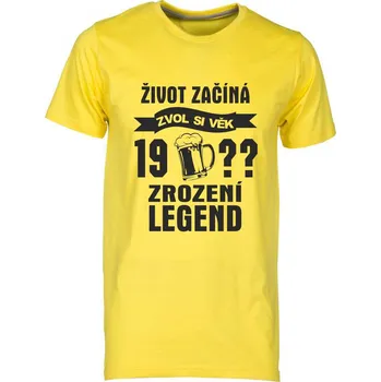 TUKAN AGENCY Pánské tričko Zrození Legend 19?? pivo Barva: Žlutá, Velikost: XL