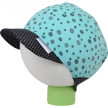 Kšiltovka mint bavlněná kšiltovka s kytičkami