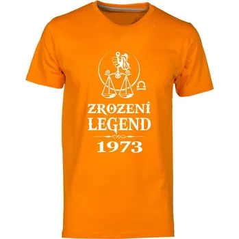 Pánská móda TUKAN AGENCY Pánské tričko Zrození Legend znamení Váhy Barva: Oranžová, Velikost: 3XL