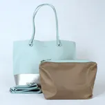 Jablkově zelená kabelka na rameno + kabelka etue David Jones CM3771