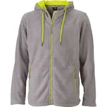 Daiber Pánská fleece mikina Hoody JN998 Barva: Šedá ocelová - Žlutá acid, Velikost: S