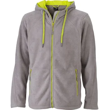 Pánská mikina Daiber Pánská fleece mikina Hoody JN998 Barva: Šedá ocelová - Žlutá acid, Velikost: S