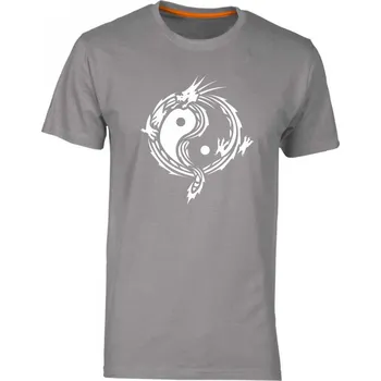Pánské tričko TUKAN AGENCY Pánské tričko Jin Jang drak Barva: Šedá ocelová, Velikost: 5XL