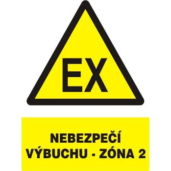 Značení Nebezpečí výbuchu - Zóna 2 (plastová tabulka A4)