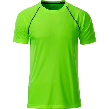 Pánské tričko Daiber Pánské sportovní tričko Sport JN496 Barva: Zelená brilantní - Černá, Velikost: S