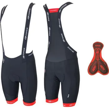 cyklistické kraťasy Force B45 se šráky černé/červené