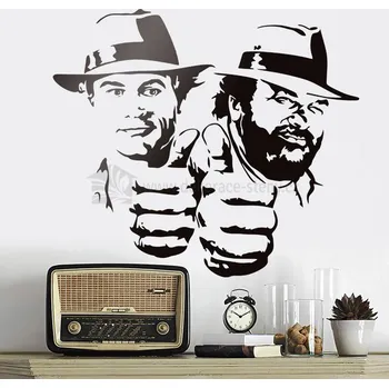 Samolepící dekorace Dekorace-steny.cz - Samolepky na stěnu - Bud Spencer a Terence Hill, 40 x 45 cm - 839