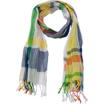 Šátek Daiber - čepice Šála Coloured Scarf Barva: Modrá nebeská - Žlutá / Oranžová