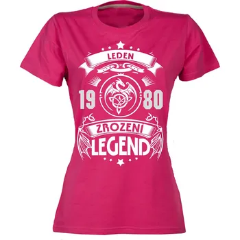 Pánské tričko TUKAN AGENCY Dámské tričko Zrození legend dragon Barva: Růžová, Velikost: S zvol si svůj měsíc a rok