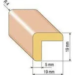 Dřevěná rohová lišta, 19x19 mm Varianta: borovice 2 metry