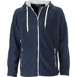 Daiber Pánská fleece mikina Hoody JN998 Barva: Modrá námořní - Bílá základní, Velikost: S