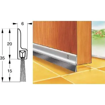 Těsnící kartáč plastový, uchycení na vrut nebo samolepící Varianta: Kartáč plastový, 102,5cm, hnědý, samolepící