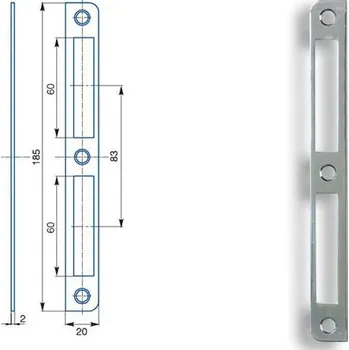 Zapadací plech rovný Hobes K 191 - univerzální protiplech Varianta: Zapadací plech rovný Hobes K 191, zinek bílý