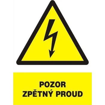 Značení Pozor - zpětný proud (A4)