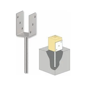 Kotevní patka do betonu typ U Varianta: 80 mm x 80 mm x 4,0 mm