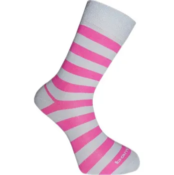 Pánské ponožky BX-STRIPY DUO bambusové barevné ponožky BAMBOX 41-46 sv. šedá / růžová